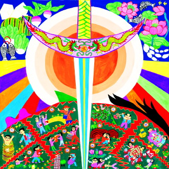 全国首届法治农民画大赛作品展开幕