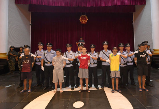 图为海口中院公开宣判现场。宋研 摄
